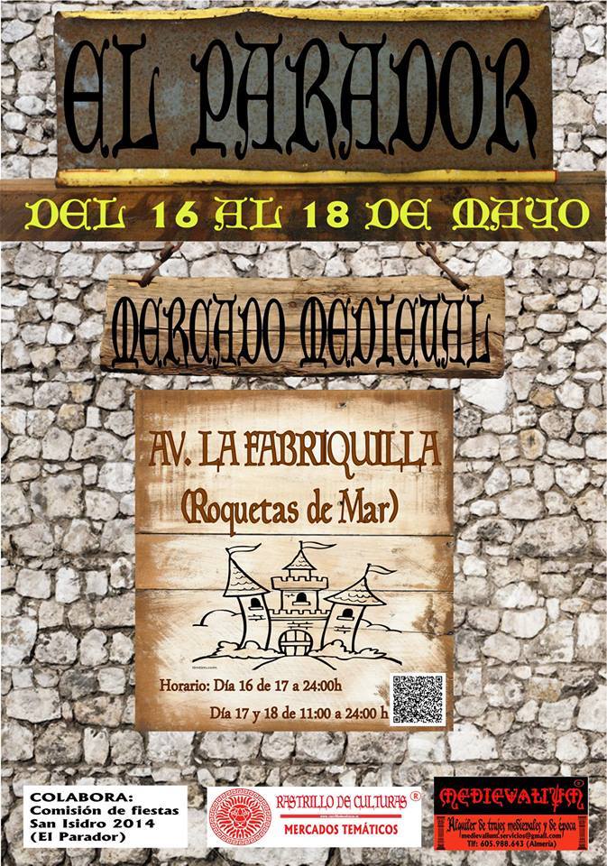 Cartel del Mercado medieval en Roquetas de Mar en el mes de mayo