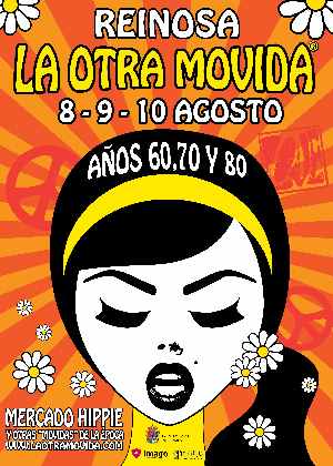 Cartel del Gran Mercado Hippie «La Otra Movida» en Reinosa 08 al 10 de agosto