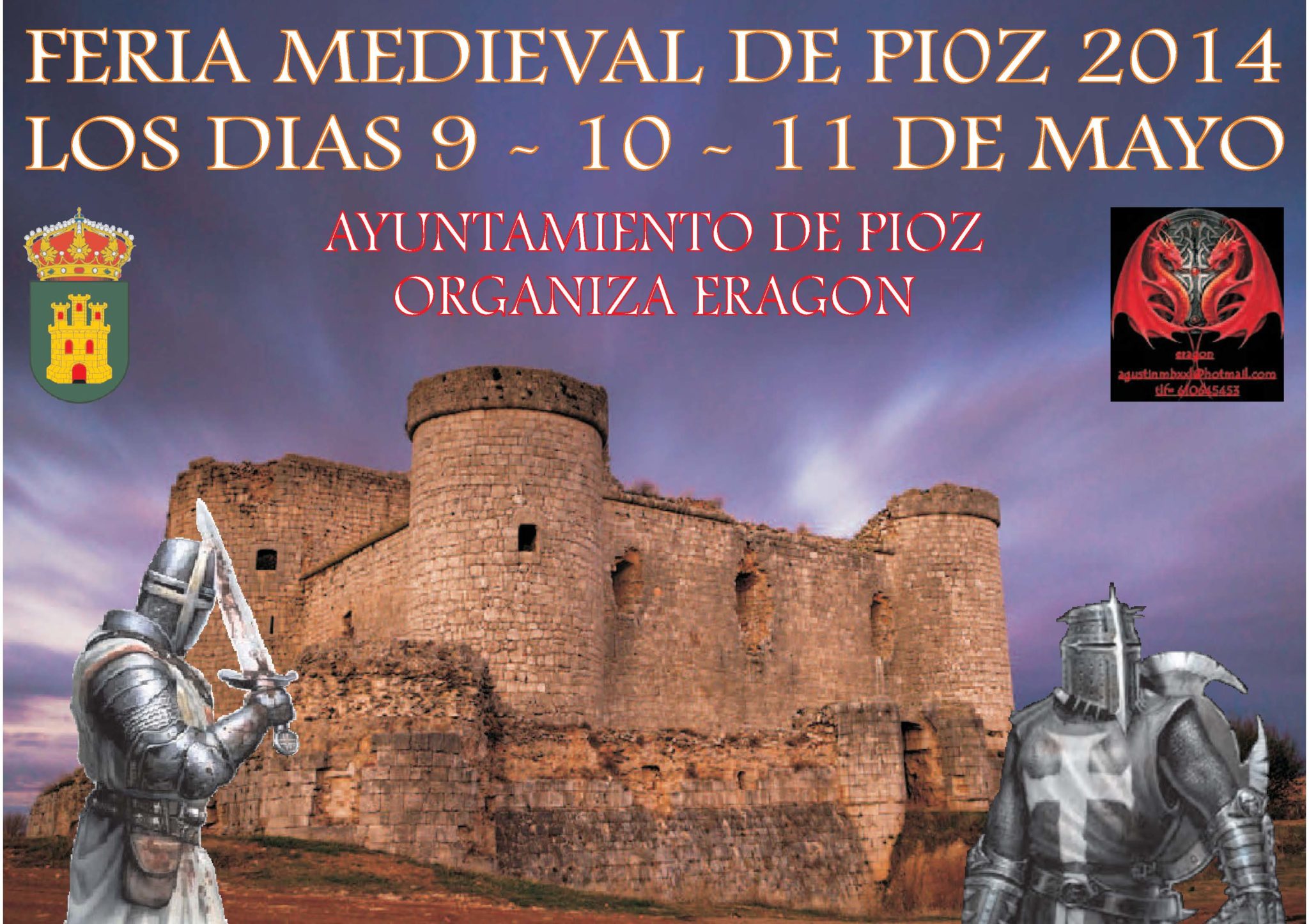Cartel anunciador de las III Jornadas medievales en Pioz , Guadalajara 09 al 11 de mayo 2014