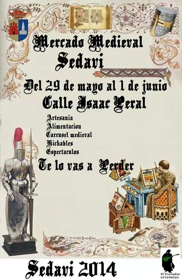 Feria medieval en la programacion de fiestas de Moros y Cristianos en Sedavi, Valencia  29 de mayo al 01 de junio