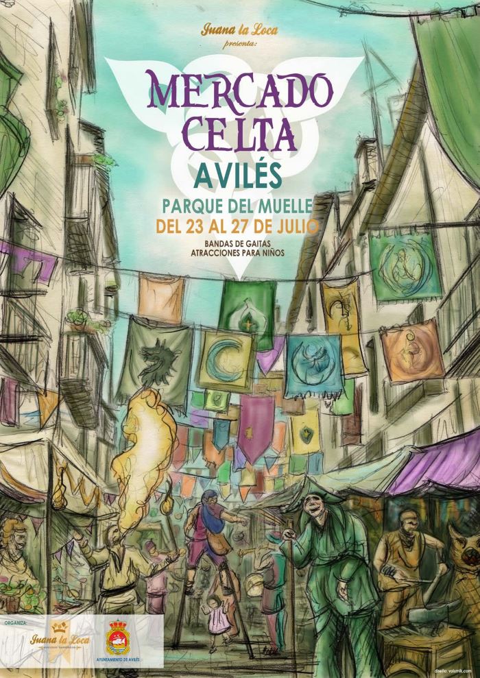 FESTIVAL INTERCELTICO DE GAITAS – Programacion del Mercado celta en Aviles, Asturias 23 al 27 de Julio