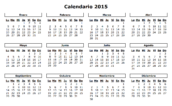 calendario laboral para el año 2015 en Castilla La Mancha