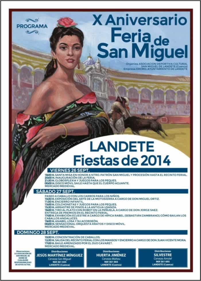 26 de septiembre al 28 de septiembre – Programa – Feria de San Miguel 2014 -Landete, Cuenca