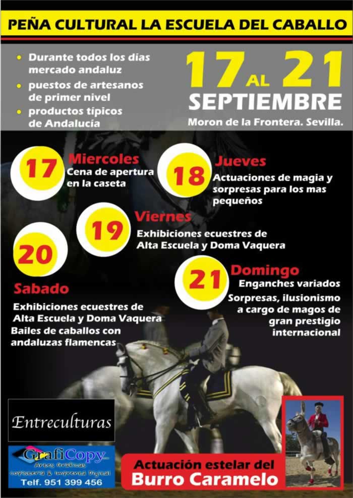 Cartel – PROGRAMA  del mercado andaluz en Moron de la Frontera , Sevilla 17 al 21 de septiembre