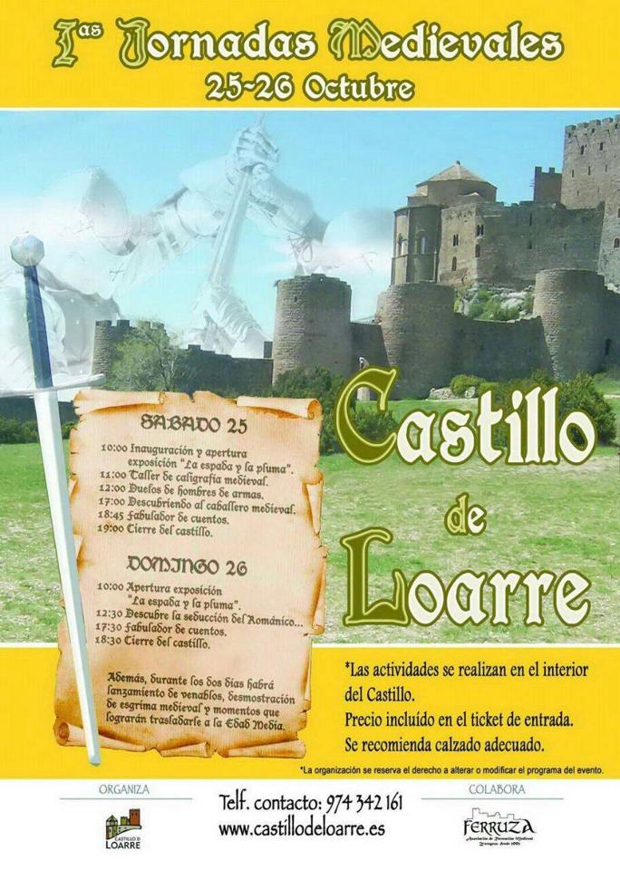 Programa de 1eras Jornadas medievales en el Castillo de Loarre, Huesca