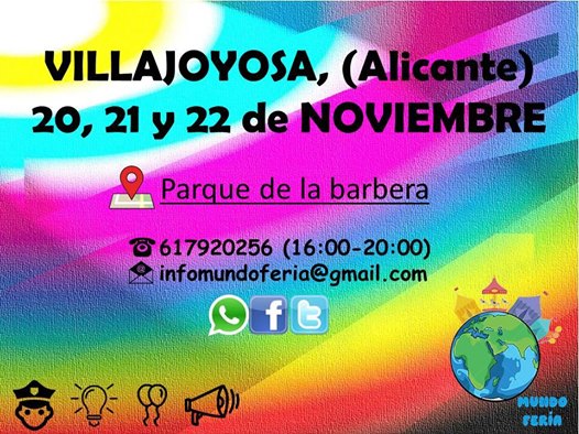 Feria de artesania y gastronomia en Villajoyosa, Alicante 20 al 22 de Noviembre del 2015