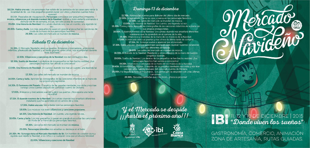 Programacion del Mercado navideño 11, 12 y 13 de Diciembre del 2015 en Ibi , Alicante
