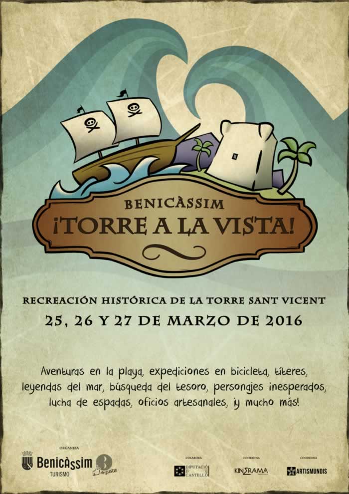 Cartel y programa de Torre a la vista en Benicassim, Castellon del 25 al 27 de Marzo del 2016