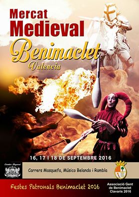 Mercado Medieval en Benimaclet, Valencia 16 al 18 de Septiembre 2016