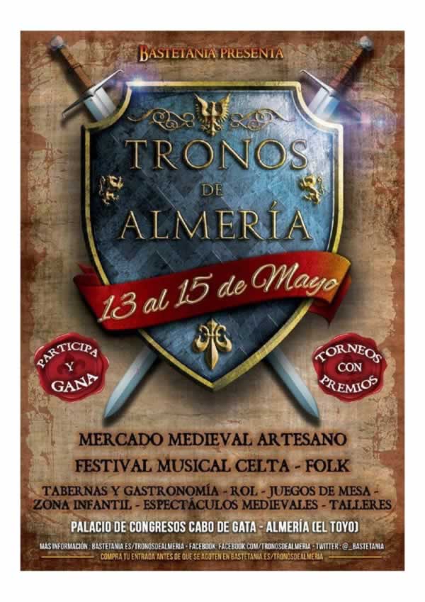 Mercado medieval tronos de Almeria en Cabo de Gata , Almeria del 12 al 15 de Mayo del 2016