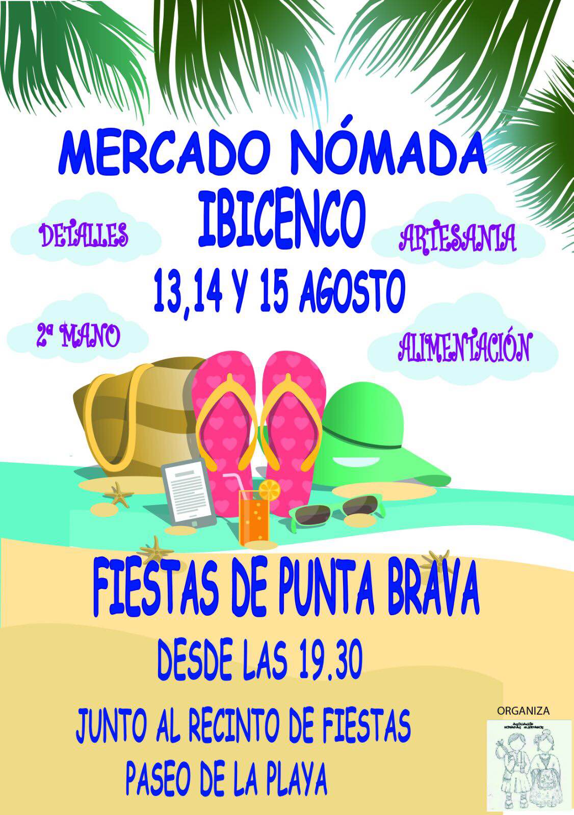 Mercadillo Ibicenco Playa Punta Brava (Murcia)  del 13 al 15 de Agosto de 2016