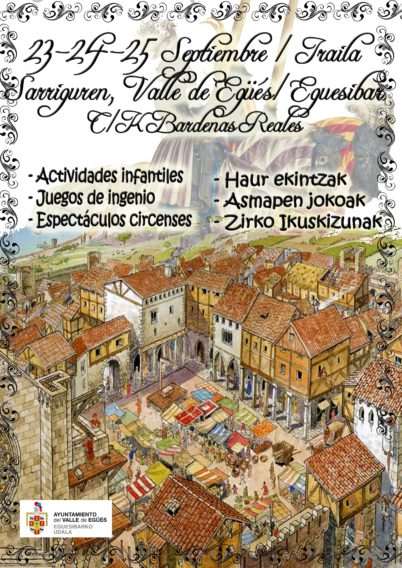 Programacion del Mercado medieval en Sarriguren, Navarra del 23 al 25 de Septiembre del 2016