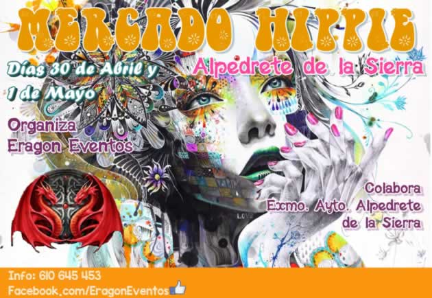 Suspendida – Los dias 30 de ABril y 01 de Mayo , mercado hippie en ALpedrete de la Sierra, Guadalajara