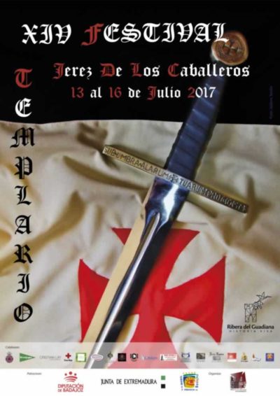 Programa del  XIV Festival templario de Jerez de los Caballeros, Badajoz del 13 al 16 de Julio del 2017