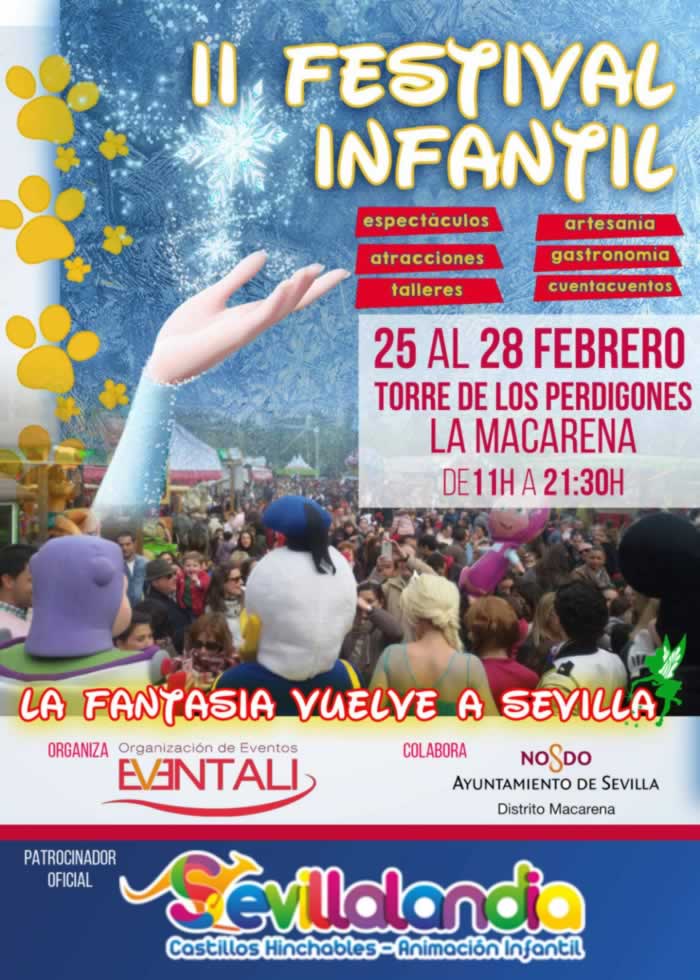 Programacion del  II Festival infantil en LA MACARENA  (TORRE DE PERDIGONES) , Sevilla 25 al 28 de Febrero del 2017