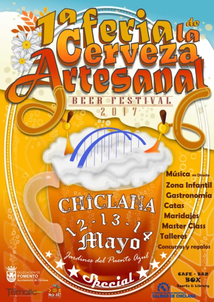 Feria de la cerveza artesanal en Chiclana de la Frontera, Cadiz 12 al 14 de Mayo del 2017