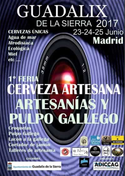 FERIA CERVEZA ARTESANA Y ARTESANATO DE GUADALIX DE LA SIERRA , Madrid del 23 al 25 de Junio del 2017