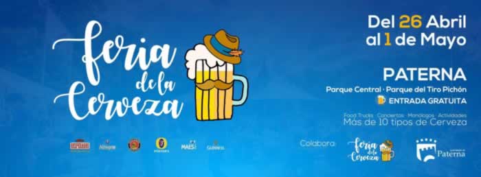 Feria de la cerveza en Paterna, Valencia del 26 de Abril al 01 de Mayo del 2017