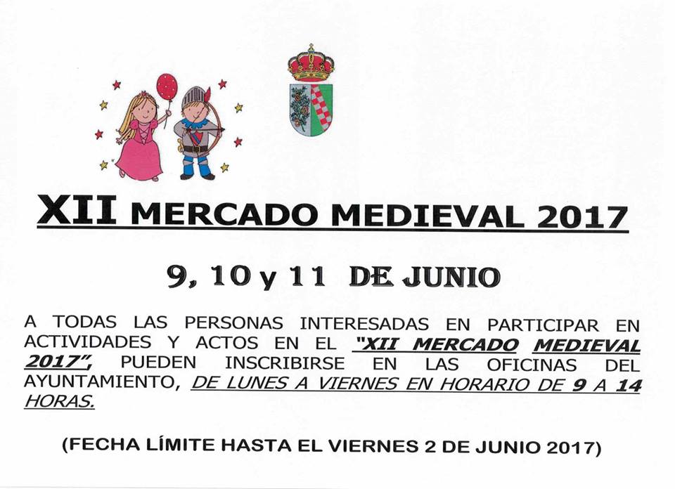 MERCADO MEDIEVAL en Portillo, Toledo del 09 al 11 de Junio del 2017