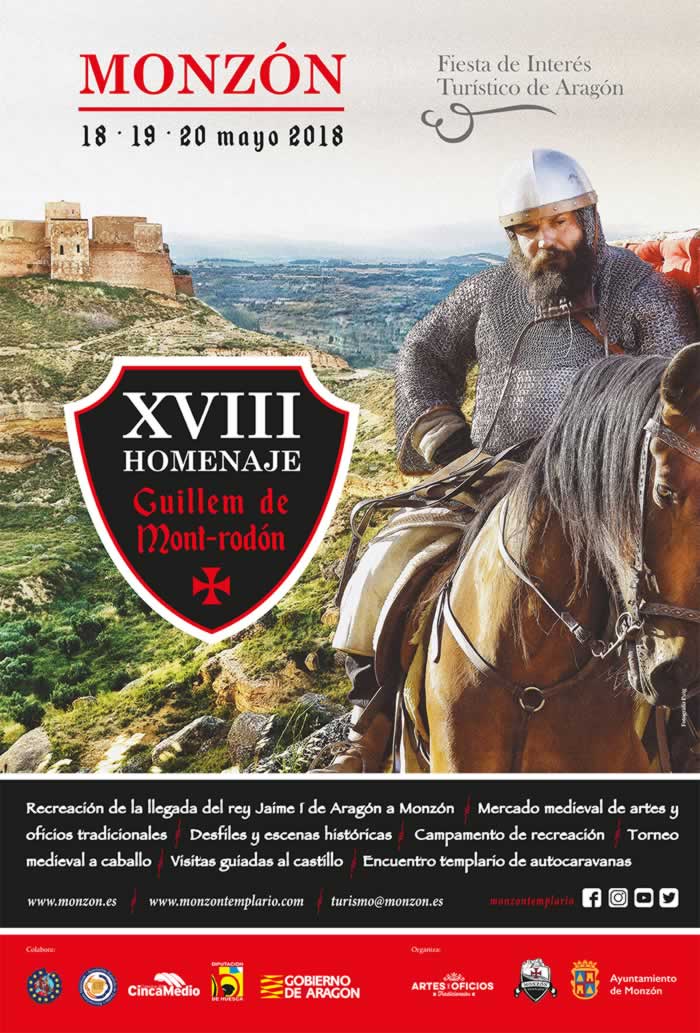 XVIII Homenaje a Guillem de Mont-Rodón en Monzon, Huesca – 19 y 20  de Mayo del 2018