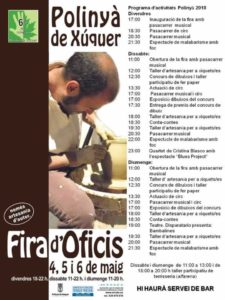 Cartel y programa Feria de Oficios y Artesanía de Autor® en Polinya, Valencia