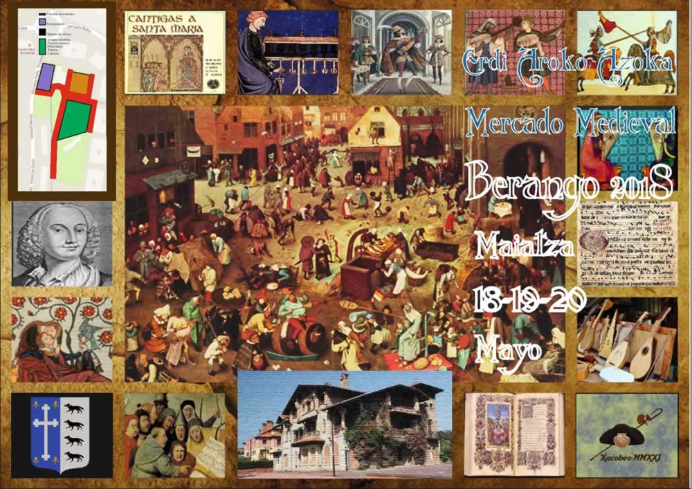 Programacion de actividades del MERCADO XACOBEO en Berango, Vizcaya del 18 al 20 de Mayo del 2018