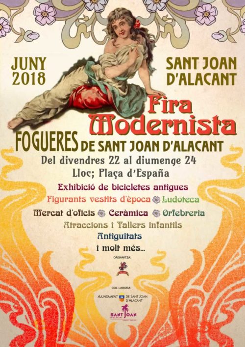 Programacion de la Feria Modernista de San Juan de Alicante del 22 al 24 de Junio