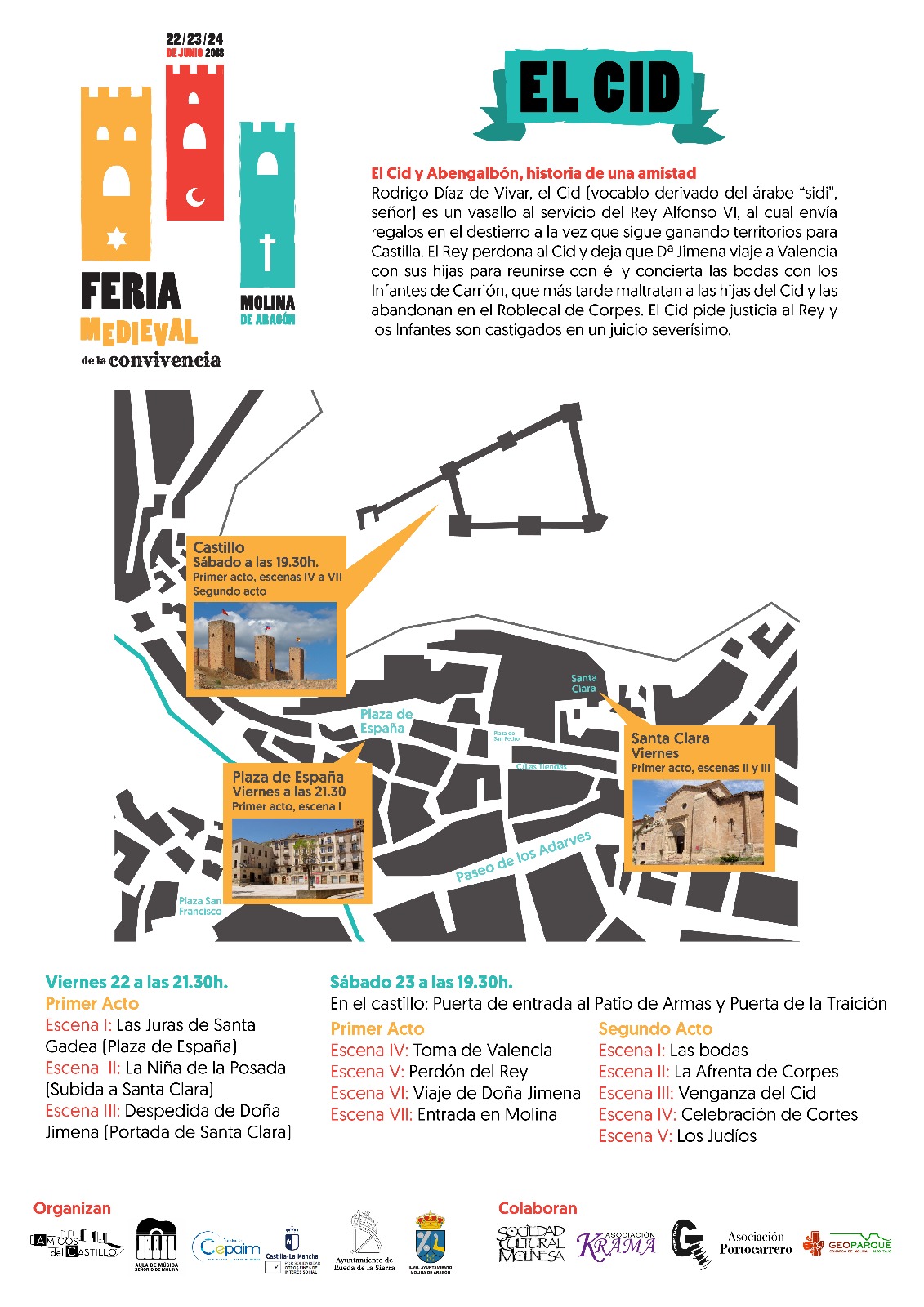 Programacion de la FERIA MEDIEVAL DE LA CONVIVENCIA en Molina de Aragon , Guadalajara del 22 al 24 de Junio del 2018