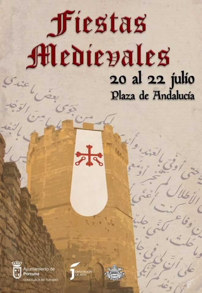 Programa de las fiestas medievales de Porcuna, Jaen del 20 al 22 de Junio del 2018