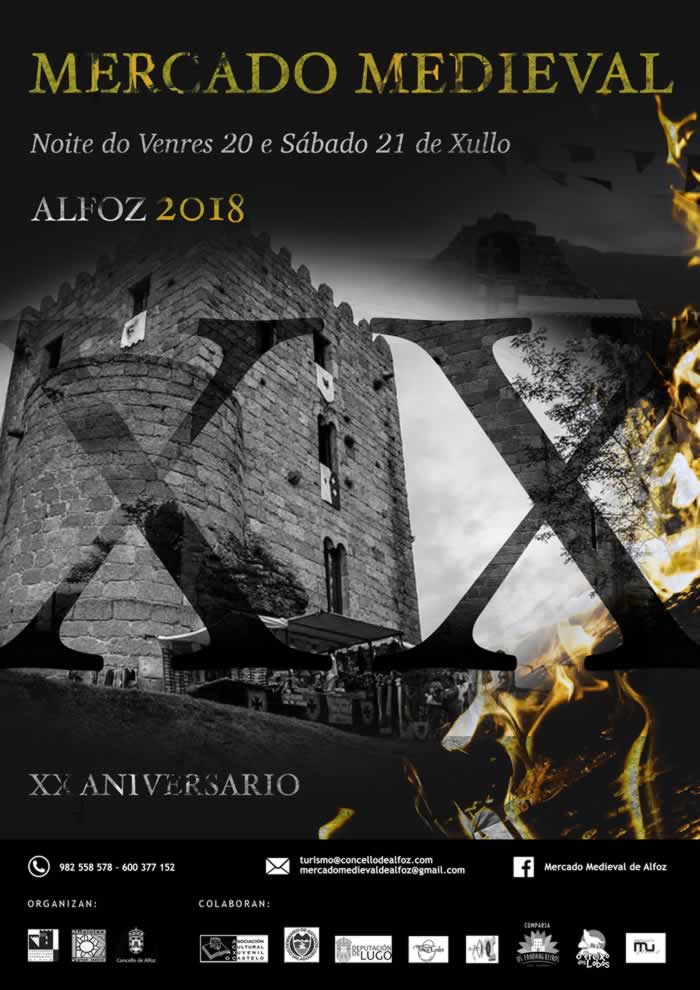 Programa del XX mercado medieval de ALfoz, Lugo – 20 y 21 de Julio del 2018