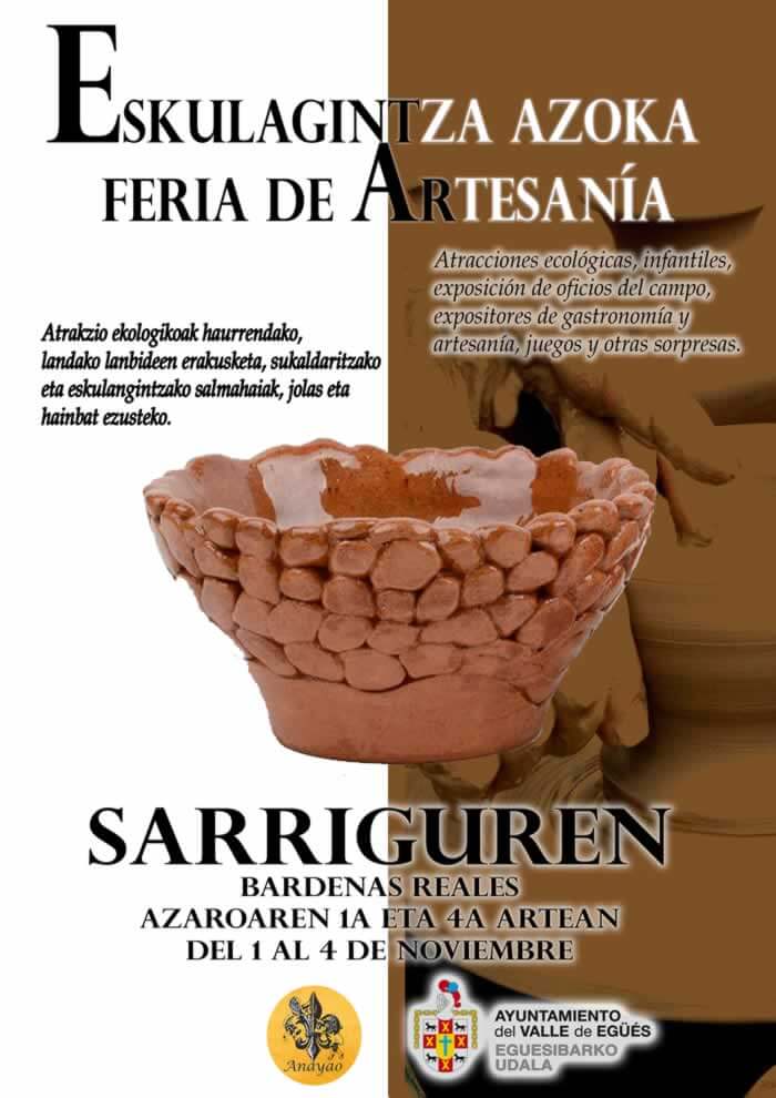 Abierta la convocatoria de participacion en la feria de artesania tradicional en Sarriguren, Navarra del 01 al 04 de Noviembre del 2018