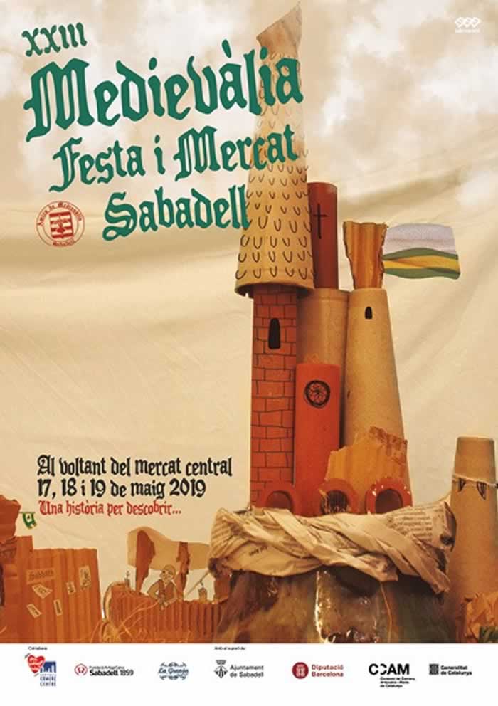 Programacion de XXII Medievalia Sabadell , mercado medieval de Sabadell, Barcelona del 17 al 19 de Mayo del 2019