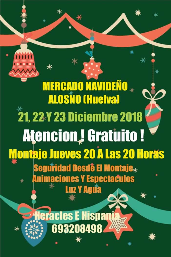 Mercado de navidad en Alosno, Huelva del 21 al 23 de Diciembre del 2018