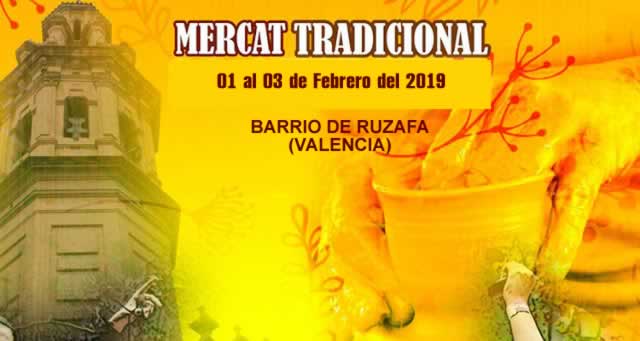 Mercat tradicional en el barrio Ruzafa de Valencia del 01 al 03 de Febrero del 2019