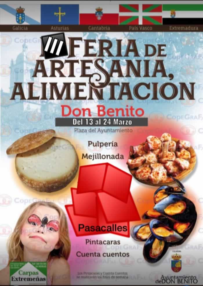 III Feria de artesania , alimentacion en Don Benito, Badajoz del 13 al 24 de Marzo del 2019