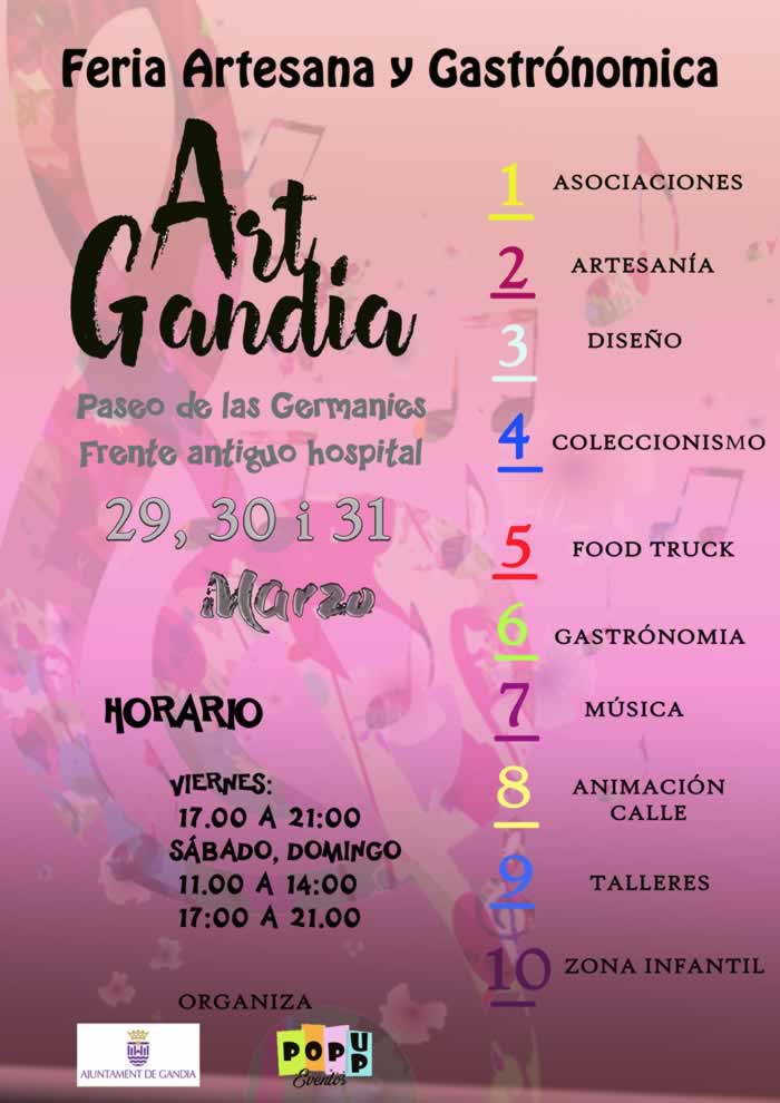 [29 al 31 de Marzo] Feria gastronomica y artesania en Gandia, Valencia