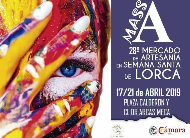 Mass artesania, mercado de artesania en Semana Santa en Lorca,. Murcia del 17 al 22 de Abril del 2019