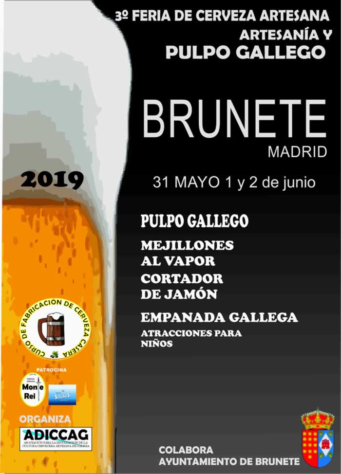[31 de Mayo al 02 de Junio] 3º Feria de la cerveza artesana, pulpo y artesanias medievales en Brunete, Madrid