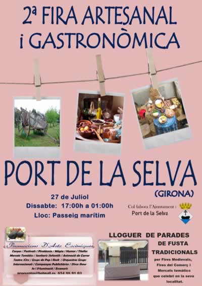 27 de Julio – 2a Fira Artesanal i Gastronòmica en Port de la Selva, Girona