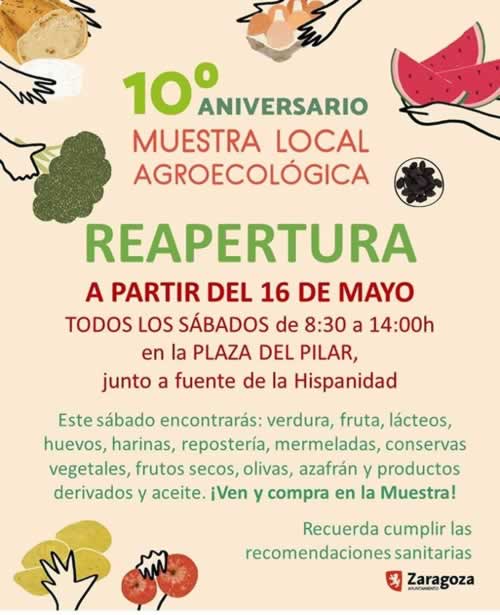 Coronavirus : Reapertura de la Muestra Agroecológica de Zaragoza  a partir del 16 de Mayo 2020