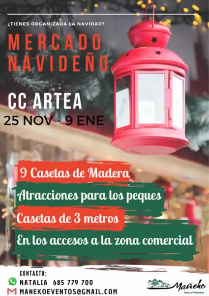 [25 de Nov de 2021, al 9 de Enero] Mercado navideño en C.C. Artea en Getxo, Vizcaya