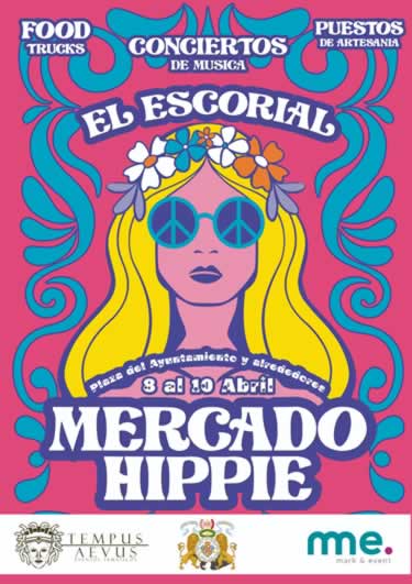 Abril 2022 Mercado hippie en El Escorial, Madrid