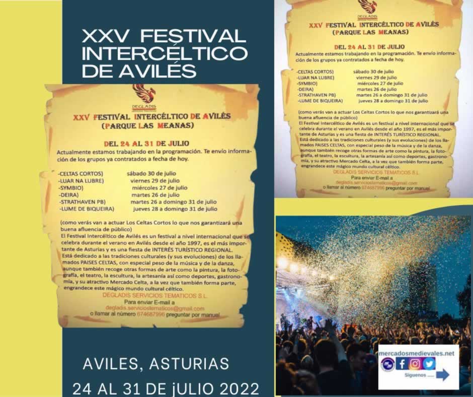 FESTIVAL INTERCÉLTICO DE AVILÉS en Aviles, Asturias 24 al 31 de Julio 2022