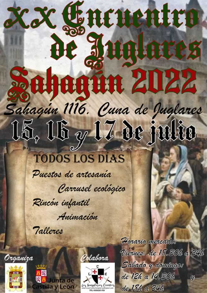 15 al 17 de Julio 2022 Mercado medieval en Sahagun , Leon