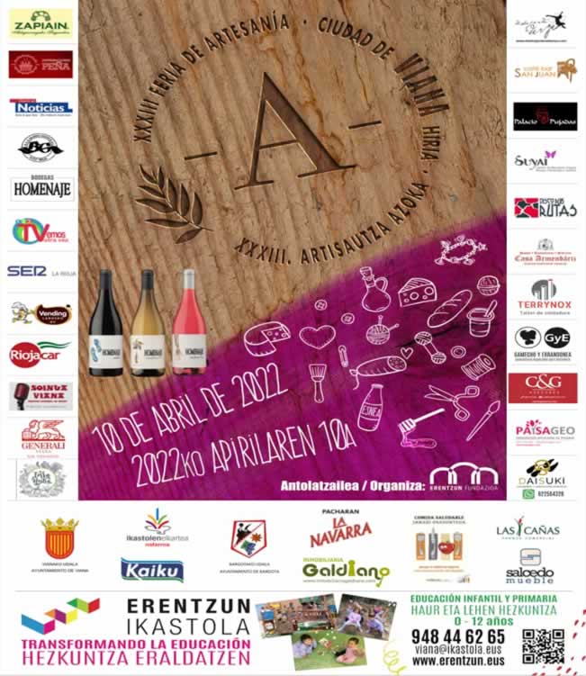 10 de Abril 2022 XXXIII Feria de artesania ciudad de Viana, Navarra
