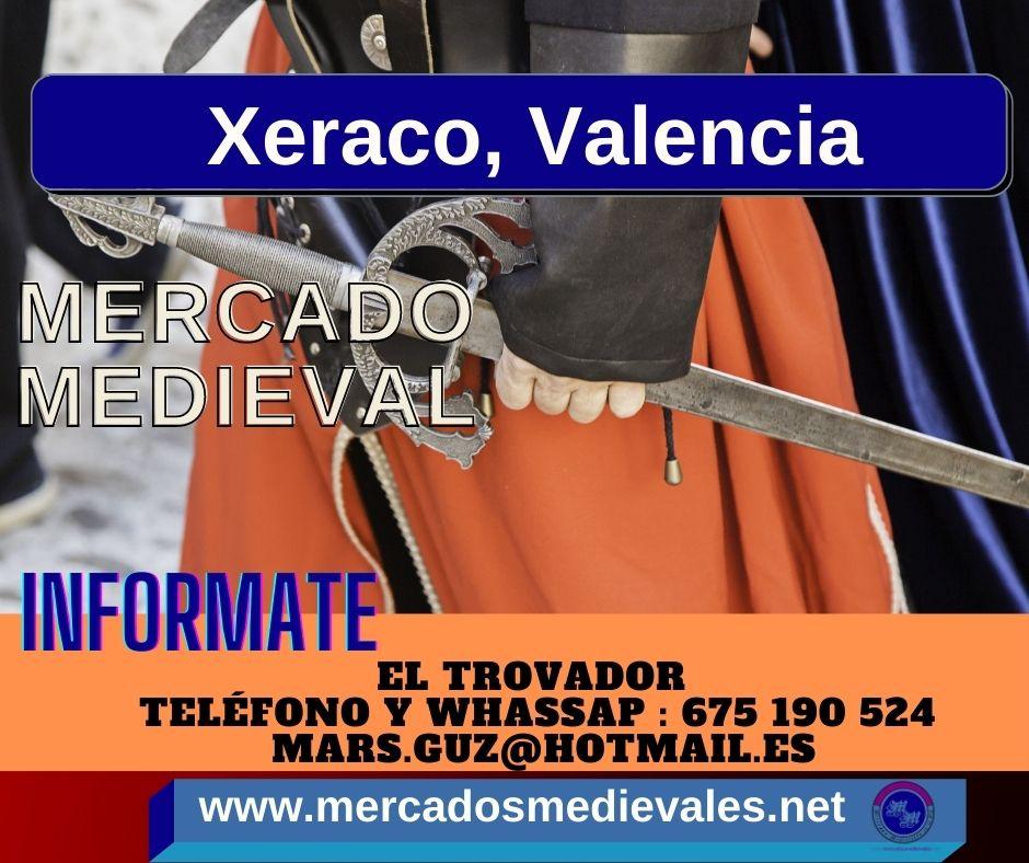 Mercado medieval en Xeraco, Valencia 11 al 14 de Agosto 2022