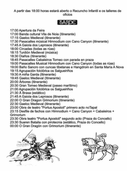 Feria medieval en Noia, La Coruña del 15 al 17 de Julio 2022