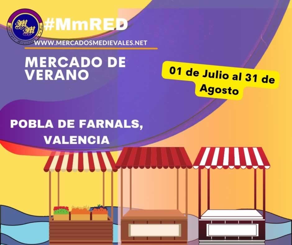 Mercado de verano en Pobla de Farnals , Valencia del 01 de Julio al 31 de Agosto 2022