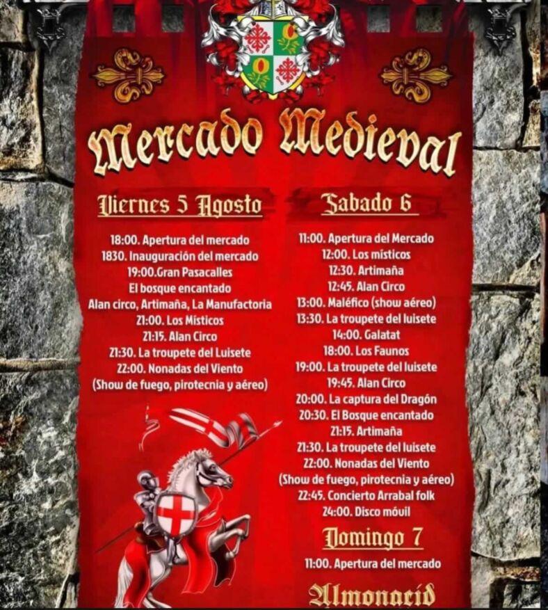 Mercado medieval en Almonacid de Zorita, Guadalajara del 05 al 07 de Agosto 2022