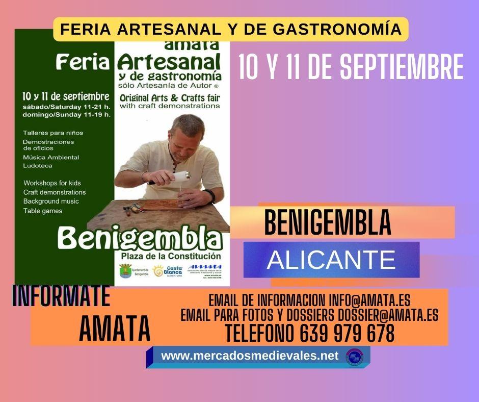 Feria Artesanal y de Gastronomía en Benigembla , Alicante